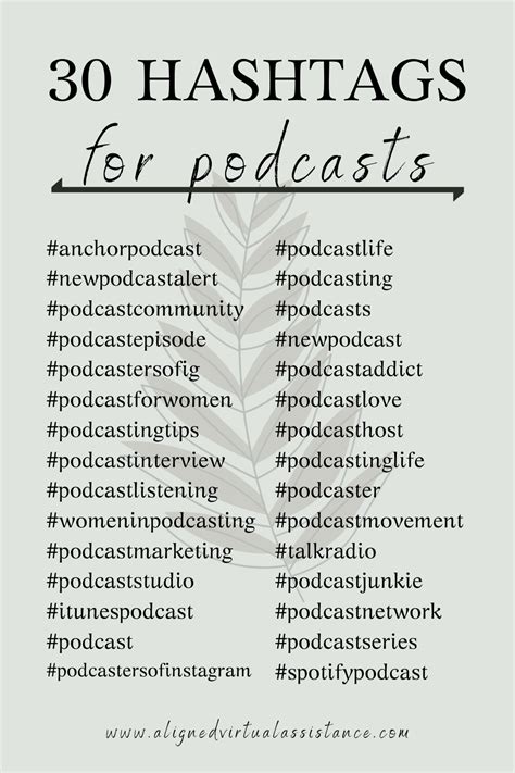 podcast hashtags